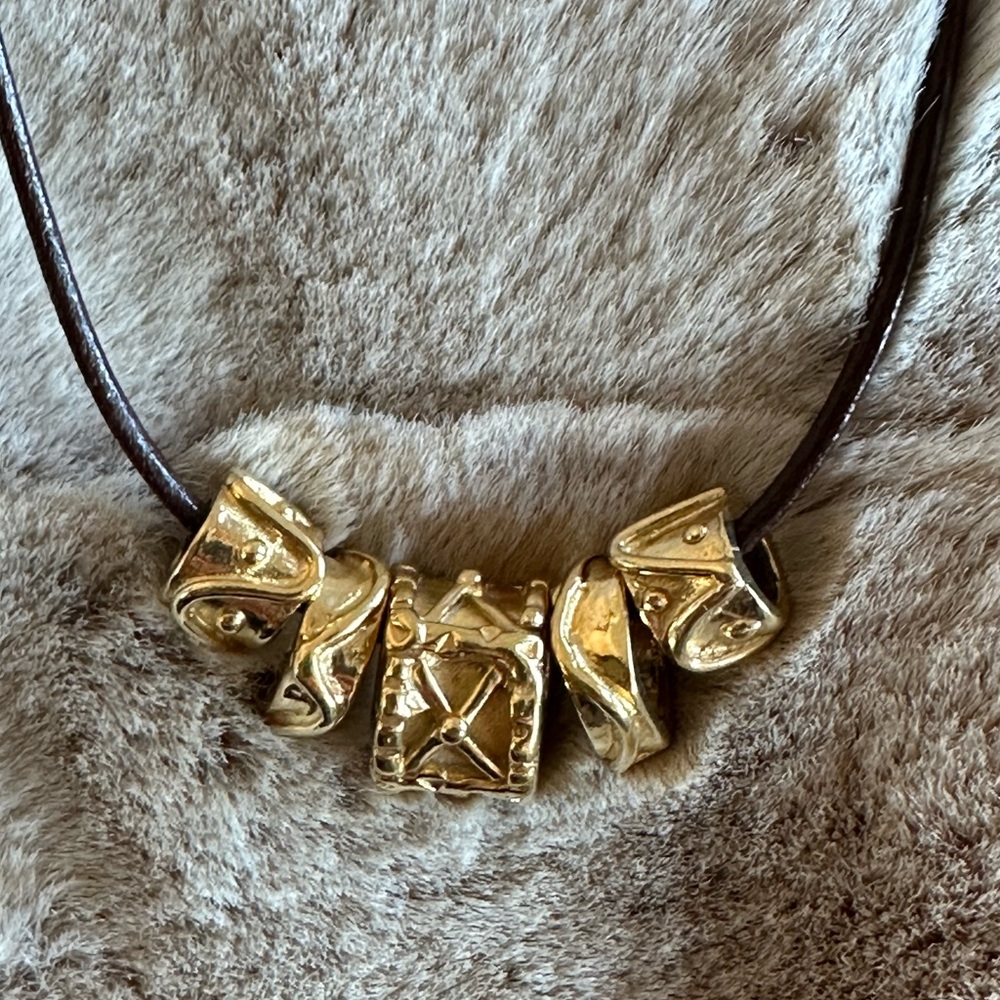 Artisan Crafted Gold Vermeil 5 bead necklace